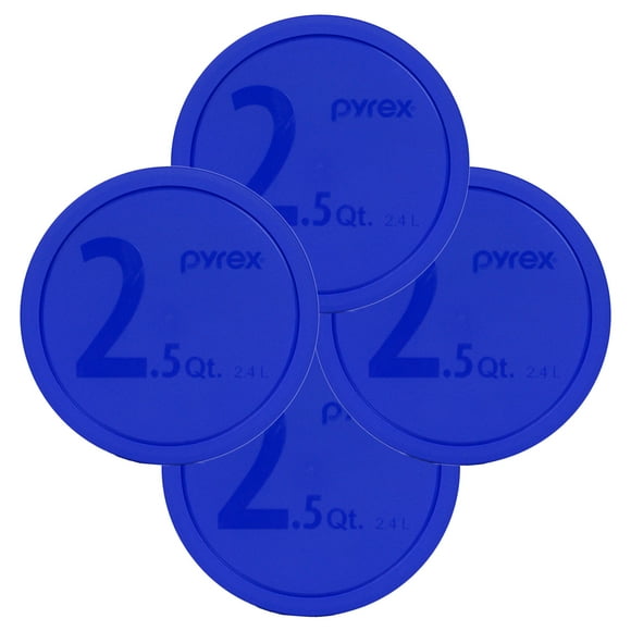 Pyrex 325-PC Blue 10-inch Dia. Lid for 2.5-Quart (2.4L) Mixing Bowl (4-Pack)
