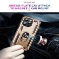 thumbnail image 4 of ELEHOLD Hybrid Rugged Case for iPhone 16 Pro Full Body Protection with Metal Magnetic 360° Rotating Ring Holder Kickstand Shockproof Heavy Duty Case for iPhone 16 Pro,Gold, 4 of 6