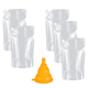 thumbnail image 1 of Juego de seis bolsas de salida de líquido reutilizables - boca oblicua 500 ml - compuesto multicapa (bolsa de bebida * 5 + embudo de silicona * 1) MFZFUKR CPB-DE-WX741-2, 1 of 5