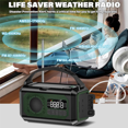 thumbnail image 4 of 12000MAh Emergency Weather Radio Hand Crank Radio Solar Radio Portable AM/FM/ Radio with Flashlight Reading Lamp-B, 4 of 4