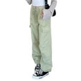 thumbnail image 4 of xiaxaixu Women Baggy Pants Solid Color Drawstring Waist Cargo Pants Multiple Pockets Jogger Pants, 4 of 7