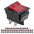 thumbnail image 2 of Interruptor de encendido basculante 50PCS Interruptor de encendido a presión Latón 4 pines 2 posiciones Mini interruptores basculantes para barcos de alta corriente para electrodomésticos(Rojo), 2 of 8