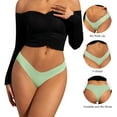 thumbnail image 2 of Women Seamless Bikini Cheeky Underwear Invisible No Show Panties V-Waist Hipster Ladies Soft Stretch Multi Pack, 2 of 6
