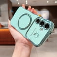 thumbnail image 3 of for Samsung Galaxy S25 Plus Case for Women Girls [Compatible with Mag Safe] Cute, Magnetic Love Heart Pattern with Camera Lens Protection Plating Shockproof Wireless Charging Phone Case,Green, 3 of 6