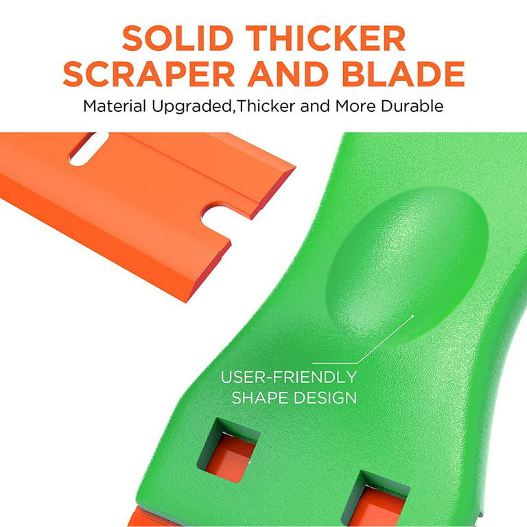 Plastic Razor Blade Scraper, 2 Pack Scraper Tool With 100 Pack Plastic  Razor Blades Decal Sticker Remover Scraper Tool Compatible With Auto Window  Tin