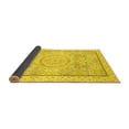 thumbnail image 2 of Ahgly Company Indoor Round Abstract Yellow Modern Area Rugs, 6' Round, 2 of 4