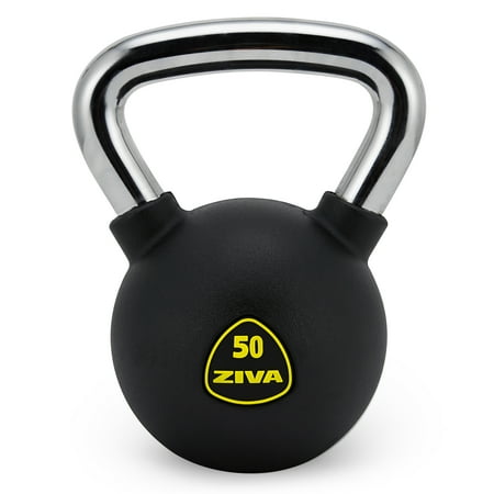 UPC: 4895202573126 | ZIVA RPU Solid Cast Steel Kettlebell Weight – Premium Hard Wearing Rubber Urethane Coating – Core and Strength Training Exercise Workout – 50 lbs.