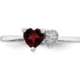 thumbnail image 5 of Sterling Silver Polished Garnet And Diamond Ring (Size 6) Made In Thailand qr7063jan-6, 5 of 5
