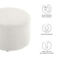 thumbnail image 6 of Ottoman Accent Chair, Ivory White, Fabric, Living Kitchen Cafe Bistro Hospitality Restaurant, Modern Contemporary HB36586, 6 of 8