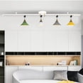 thumbnail image 5 of FSLiving Adjustable Angle J-Type Track Pendant Light,Green/Yellow/White Metal Shade with Vintage E26 Copper Base for Kitchen Bar Sink Counter (Bulb & Ceiling Track Sold Separately) - 3 Lights, 5 of 7