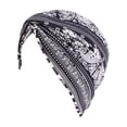 thumbnail image 2 of Gorros De Quimio De Algodón Suave Estirar El Pañuelo En La Cabeza Sombrero Bandana Turbante Para La Pérdida De Cabello Negro SM SunniMix Sombrero Turbante Étnico, 2 of 8