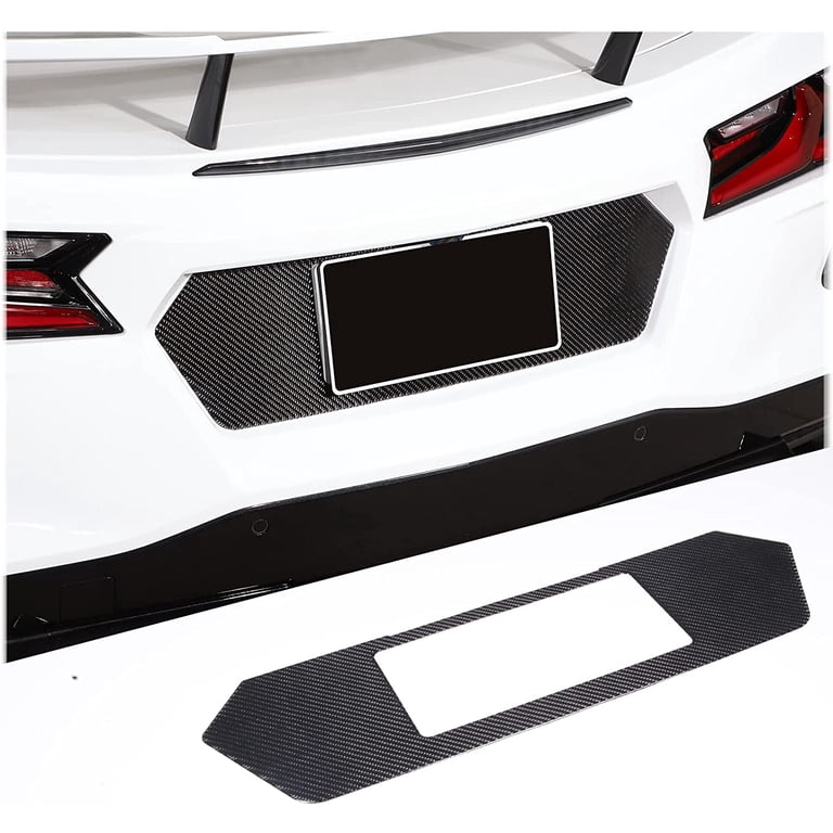 Black Carbon Fiber License Plate Frame For 2022 Corvette C8 Stingray - Made In USA