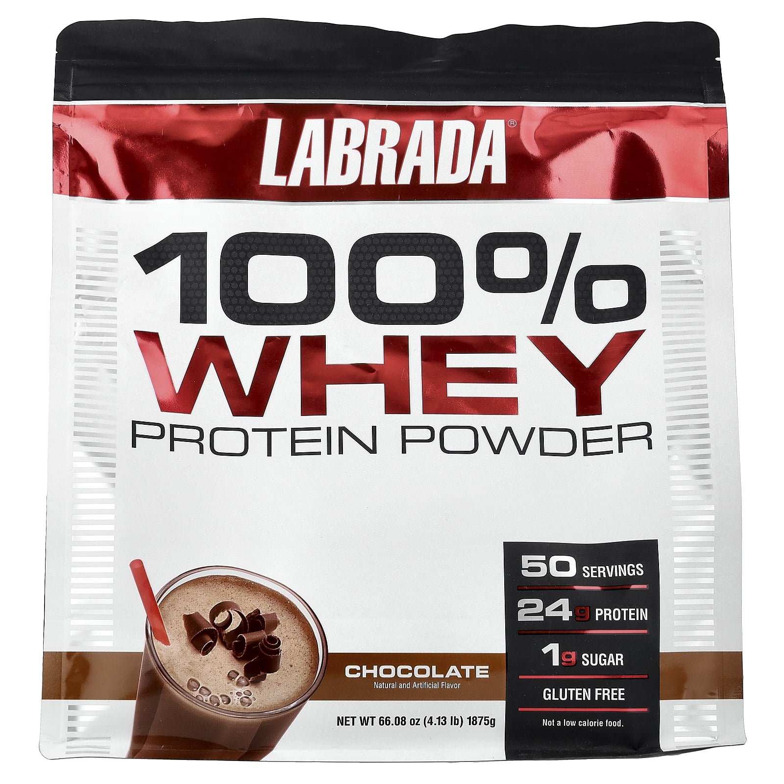 Labrada Nutrition 100% Whey Protein Powder, Chocolate, 4.13 lb (1,875 g)