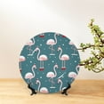 thumbnail image 6 of Picia Flamingo Pattern Bone China Decorative Plate – Wall Decor with Stand and Adhesive, Elegant Ornament for Living Room, Office, or Entryway-6in, 6 of 6