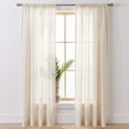 thumbnail image 2 of (2 pack) Better Homes & Gardens Light Filtering Linen Blend Rod Pocket Curtain, Single Panel, Vanilla Dream, 50" W x 63" L, 2 of 7