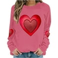 thumbnail image 3 of Oversized Sweatshirts for Womens Valentine's Love Heart Printed Shirts Long Sleeve Round Neck Blouses Valentine's Day Sweater Pullover Tops, 3 of 5