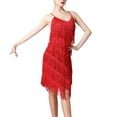 thumbnail image 2 of BLESIYA Women Sequin Tassel Dress Dancewear Dress for Samba Cha Cha L, 2 of 7