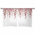 thumbnail image 7 of Sheer Curtains 45 inches Long, Pink Eucalyptus Leaves Watercolor Plants Light Filtering Sheer Window Curtains Rod Pocket Voile Drapes for Bedroom Living Room, 52"W x 45"L 2 Panels, 7 of 7