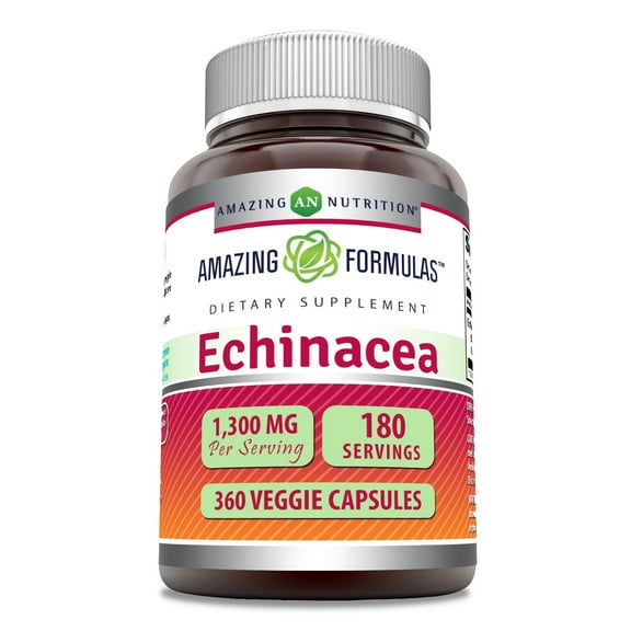 Amazing Formulas Echinacea 1300 mg 360 Veggie Capsules Supplement | Non-GMO | Gluten Free | Made in USA