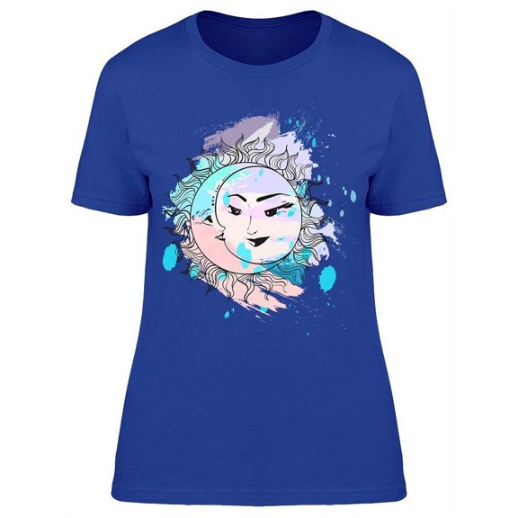 Hand Drawn Art Sun T-Shirt Women -Image by Shutterstock, Female 3X-Large