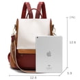 thumbnail image 3 of Mochila CHERUTY para mujer, piel sintética, antirrobo, color blanco y rojo, 3 of 7