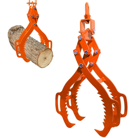 4 Claw Log Lifting Tongs Heavy Duty Steel Grapple Timber Claw Felling Grabber