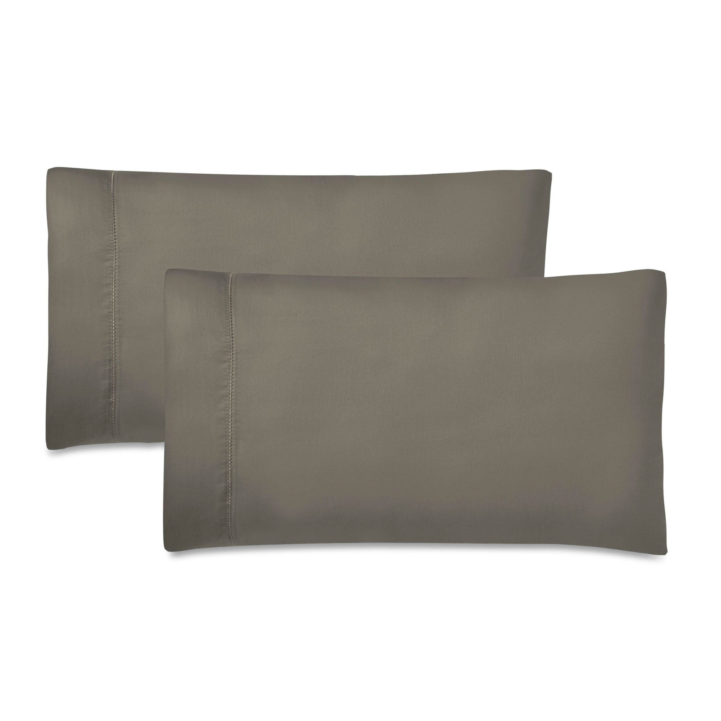 Superior Cotton Blend 600 Thread Count Embroidered Pillowcases , Set of 2, King Size, Grey