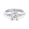 thumbnail image 2 of Wave - Moissanite Radiant Cut Lab Diamond Engagement Ring with Tapered Baguette Sidestones, 2 of 4