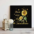 thumbnail image 4 of Yellow Sunflowers Framed Canvas Wall Art, You Are My Sunshine Butterflies Black Background Wall Art Painting for Living Room Bedroom Home Decor, 20”x20”, Office Artwork Print, 4 of 9