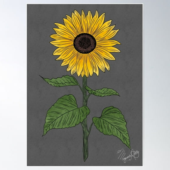 Sunflower Flower Poster Wall Art, Modern Wall Decor For Living Room Bedroom, 8x12 UNFRAMED