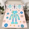 thumbnail image 2 of Feelyou Pink Blue Robot Queen Sheet Sets, Teens Kids Boys Girls Bed Set, 4-Piece, 2 of 7