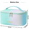 thumbnail image 3 of Medium Makeup Bag Travel Cosmetic Bags Small for Women Girls Gradient Colorful Zipper Pouch Case Organizer Waterproof Cute (Rainbow Green), 3 of 9
