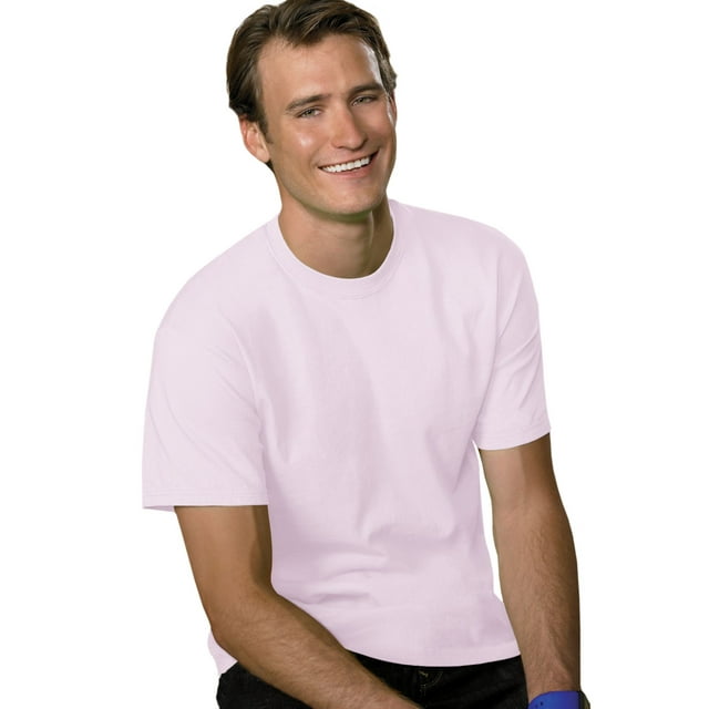 Hanes T-shirt à Manches Courtes pour Hommes 5,2 oz, S, Rose Pâle