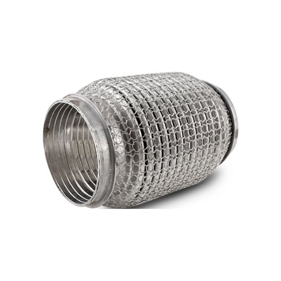 Vibrant SS Flex Coupling w/ Interlock Liner and Mesh Braid 3in Inlet/Outlet x