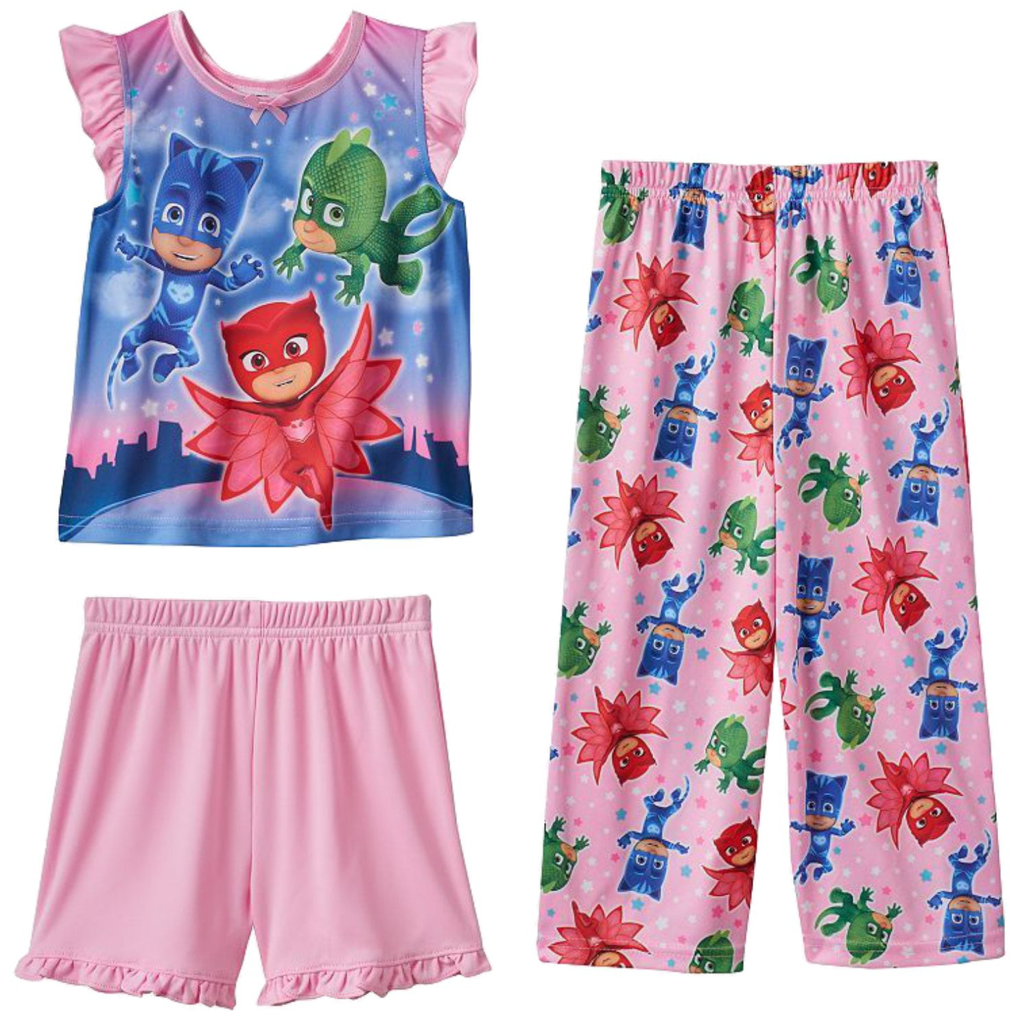 Weggelaten Vlek Haan Disney Babies Toddler Girls Silky PJ Masks Pajamas Pink Hero 3pc Sleep Set  - Walmart.com