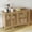 Oak, variant on Mid-Century Buffet Sideboard with 4 Slatted Doors, 47" W Buffet Cabinet with Shelves, Accent Storage Cabinets Cupboard Console for Dining Room, Kitchen, Walnut