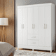 thumbnail image 4 of Ropero Clóset Bertolini Movyli Mueble de Madera MDP Armable para Colgar Ropa 6 Puertas 2 Cajones Color Blanco, 4 of 4