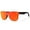Matte Black Frame | Amber Scarlet Mirror Lens, variant on Trendy One-Piece Mirrored Lens Polarized Shades Fashion Sunglasses for Men-2 Pairs