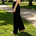 thumbnail image 5 of KIHOUT Women Wide Leg Pants Loose Fit Casual Lounge Pants with Adjustable Drawstring Elastic Waistband Solid Color Baggy Trousers for Women, 5 of 6