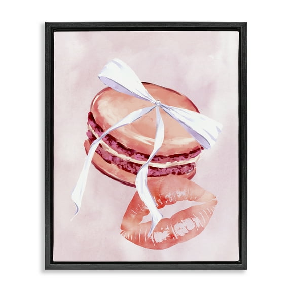 Stupell Industries Glam Macaron Dessert Food & Beverage Painting Black Floater Framed Art Print Wall Art, 17 x 21