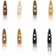 thumbnail image 3 of 64 botones de madera de 8 colores, 45 x 13 mm, dos agujeros, con forma de diente de cuerno, para suéteres, abrigos, accesorios de costura., 3 of 4