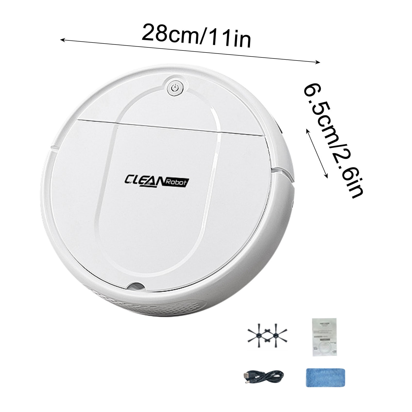 Nkmbld Vacuum Cleaner with Low Noise Operation Fully Automatic Sweeping Robot, Household USB Charging Cleaning Machine, White