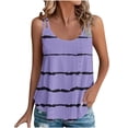 thumbnail image 1 of Ashirexll Débardeurs Sans Manches pour Femmes Été Ample Décontracté Mode Imprimé Col Rond Blouses., 1 of 6