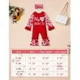 thumbnail image 6 of Baby Girl Valentines Day Outfit, Letter Printed Long Sleeve Romper Ruffle Jumpsuits with Headband 2Pcs Set 3-6 M, 6 of 6