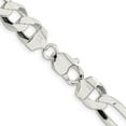 thumbnail image 4 of Auriga Fine Jewelry 925 Sterling Silver 9.5mm Lightweight Flat Figaro Chain Bracelet 8inch for Women, 4 of 6