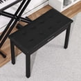 thumbnail image 2 of MUSTAR Wooden Duet Piano Bench with Storage Compartment,Padded Dual Seat,Keyboards Organ Stool with Hidden Sheet Music Organizer(Black), 2 of 18