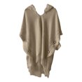 thumbnail image 3 of Bohemian Style Hooded Solid Color Cape Shawl Autumn And Winter Tassel, 3 of 3