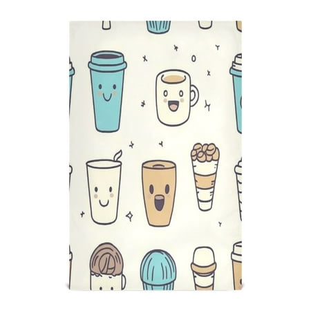 

Cute Coffee and Desserts Pattern Kitchen Towels Set of 4 Tea Towels for Kitchen Decorative Waffle Dishcloths 28x18in