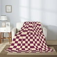 thumbnail image 2 of Throw Blanket for Couch Sofa and Bed, Groovy hippie checkered vintage Super Soft Plush Throw Blanket, Fuzzy Cuteness Comfy Warm Washable Flannel Blanket & Throws for All Season, 2 of 5
