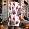 thumbnail image 5 of PBFRDSJ Womens Long Sleeve Crew Neck Graphic Print Bodycon Mini Dress for Daily Wear Casual Outings Halloween Party Gatherings, 5 of 6